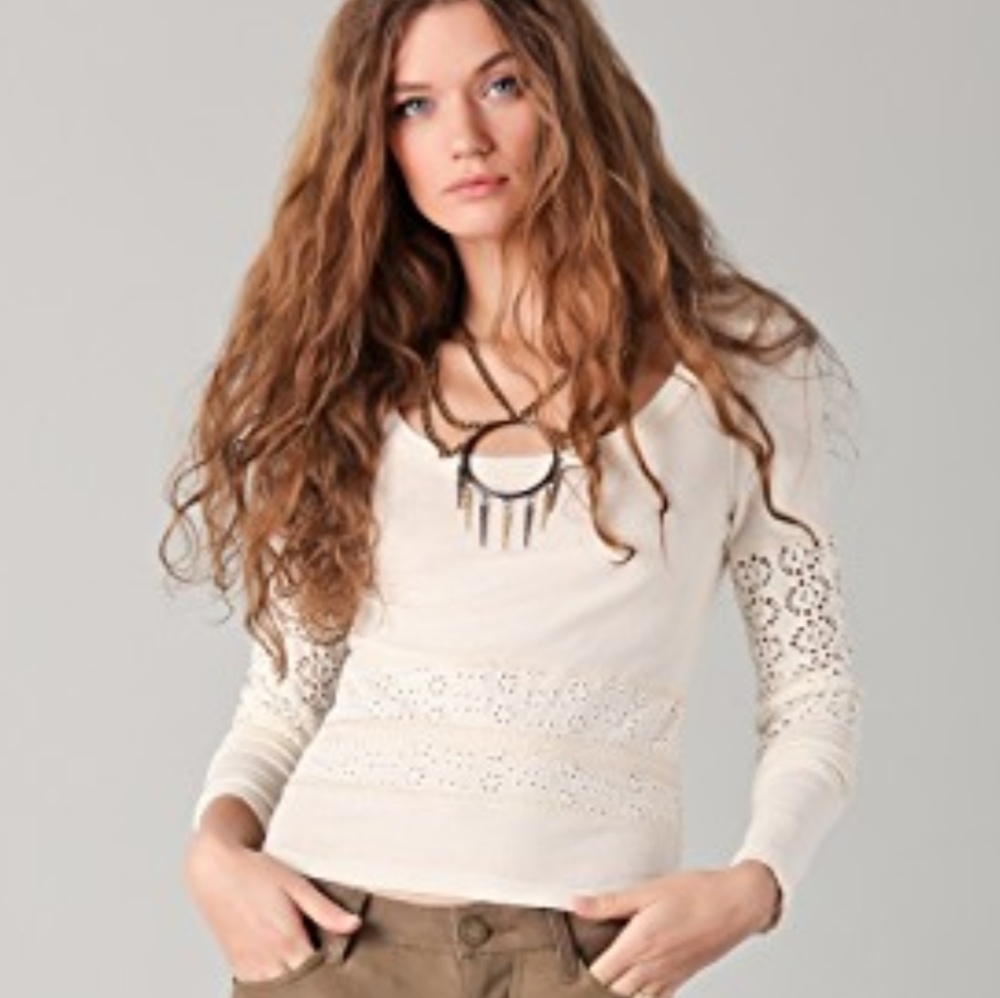 free PEOPLE we the free boho girlie greaser top yellow xs